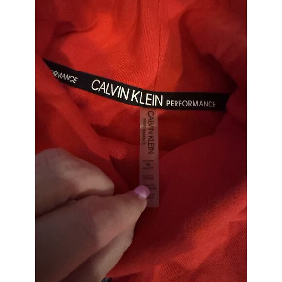 Calvin Klein Women's Red Performance Cowl Neck Sweatshirt Size M - Picture 4 of 6